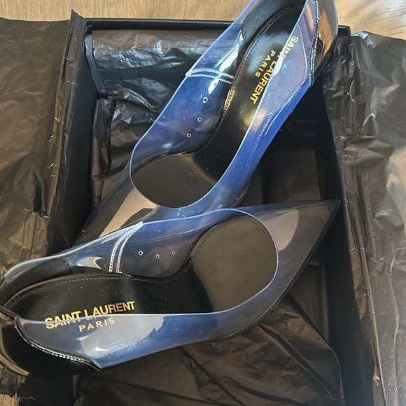 Brand new Saint Laurent YSL opyum pumps! Transparent with pure black ysl heels. - Picture 4 of 13
